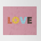 Happy LOVE - typography Throw Blanket Gallery Image 2