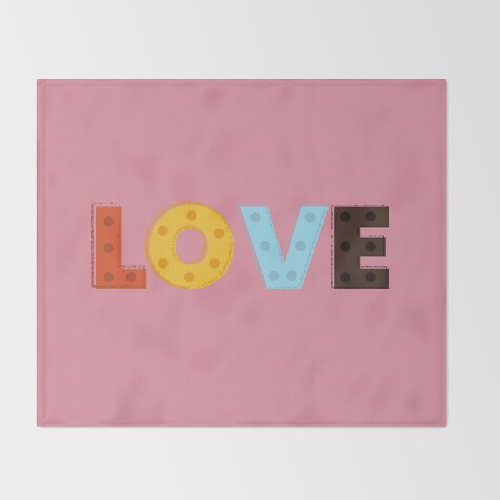 Happy LOVE - typography Throw Blanket Gallery Image 2