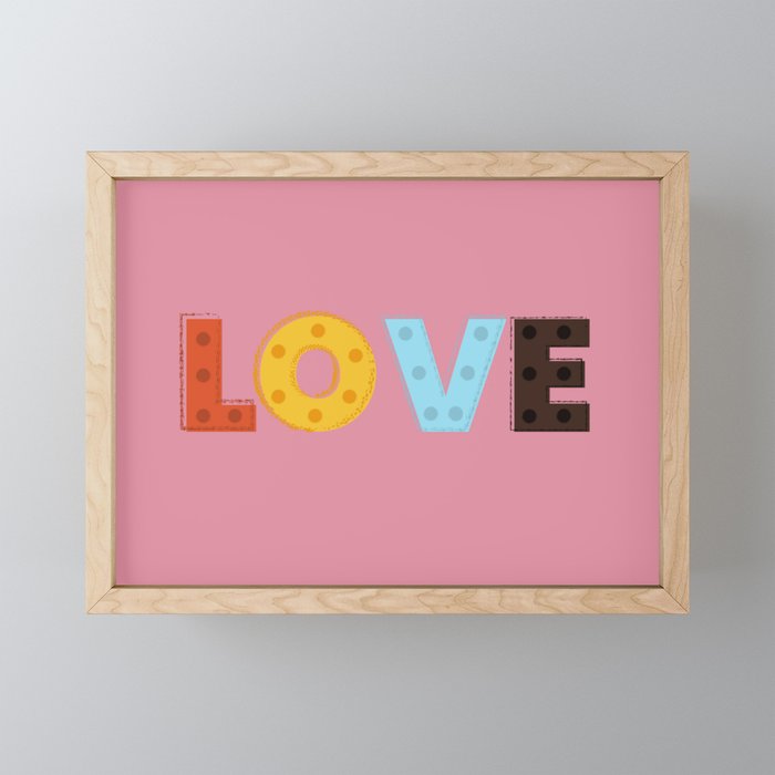 Happy LOVE - typography Mini Art Print Gallery Image 1