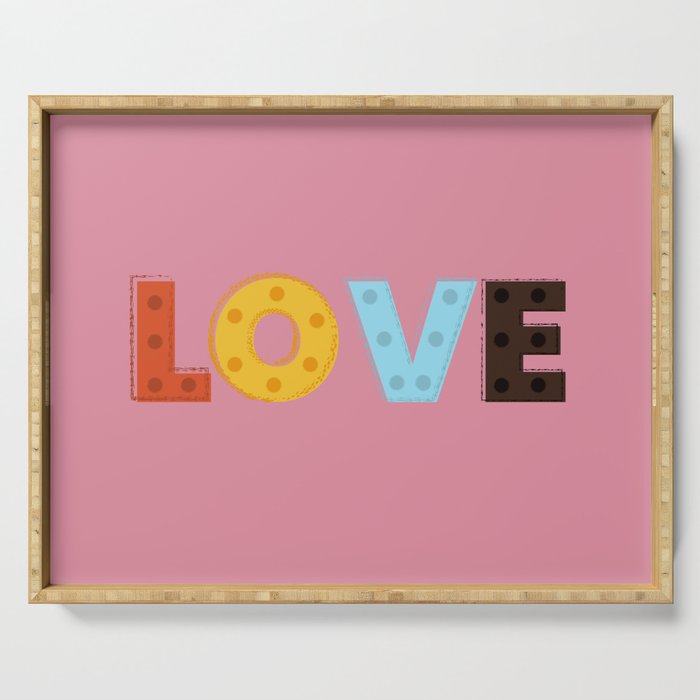 Happy LOVE - typography Serving Tray Gallery Image 1