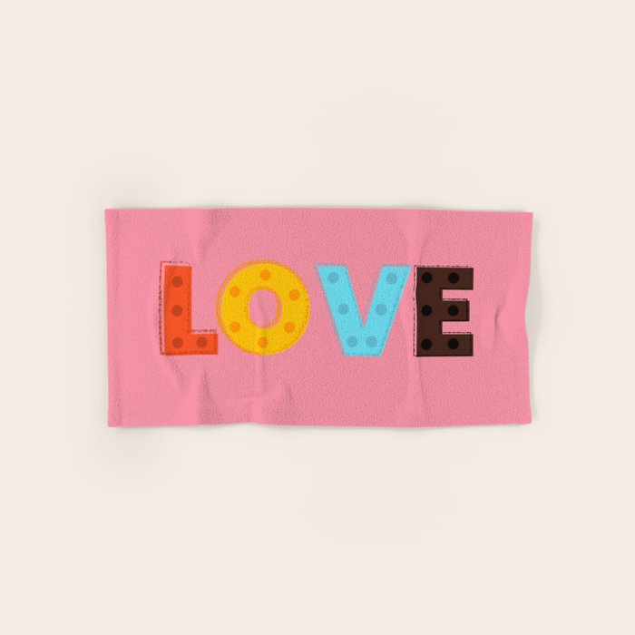Happy LOVE - typography Towels Gallery Image 1