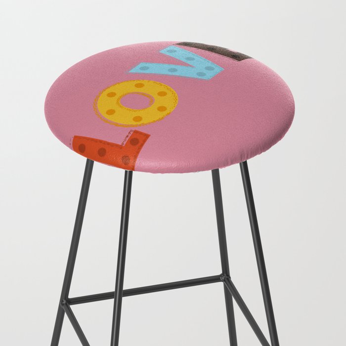 Happy LOVE - typography Stool Gallery Image 2