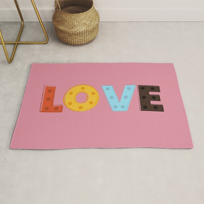 Happy LOVE - typography Rug Gallery Image 1