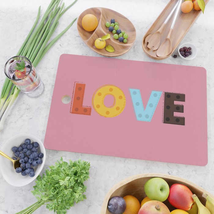 Happy LOVE - typography Cutting Board Gallery Image 2