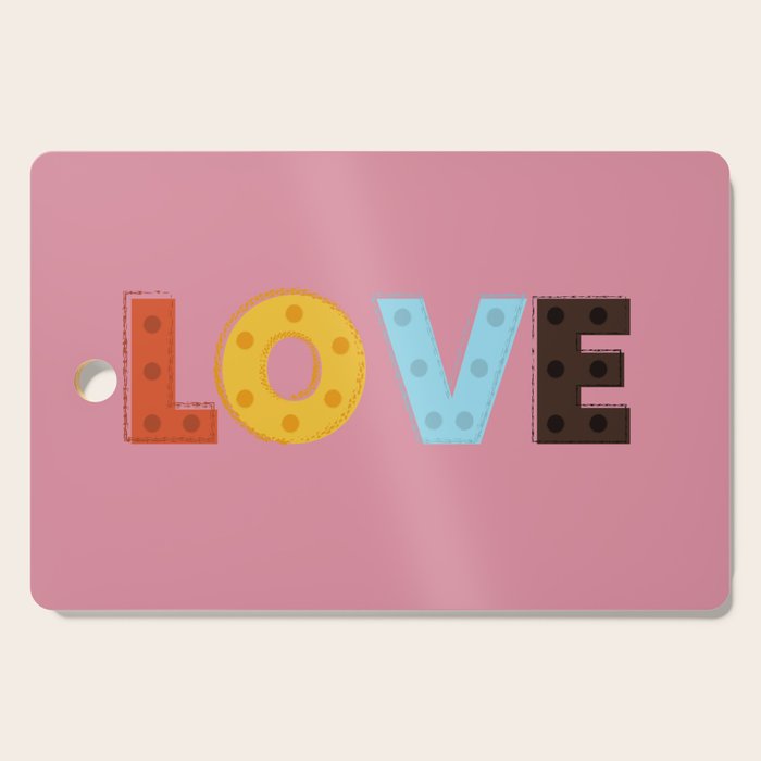 Happy LOVE - typography Cutting Board Gallery Image 1