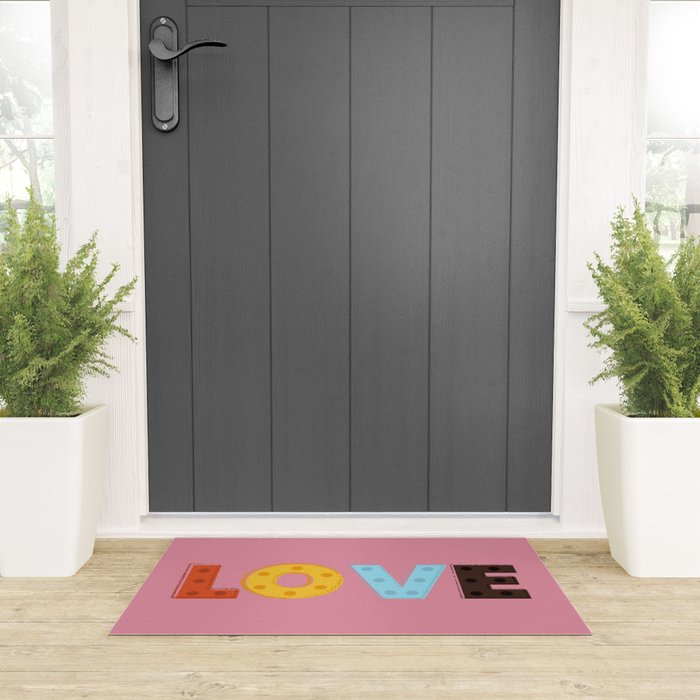 Happy LOVE - typography Welcome Mat Gallery Image 3