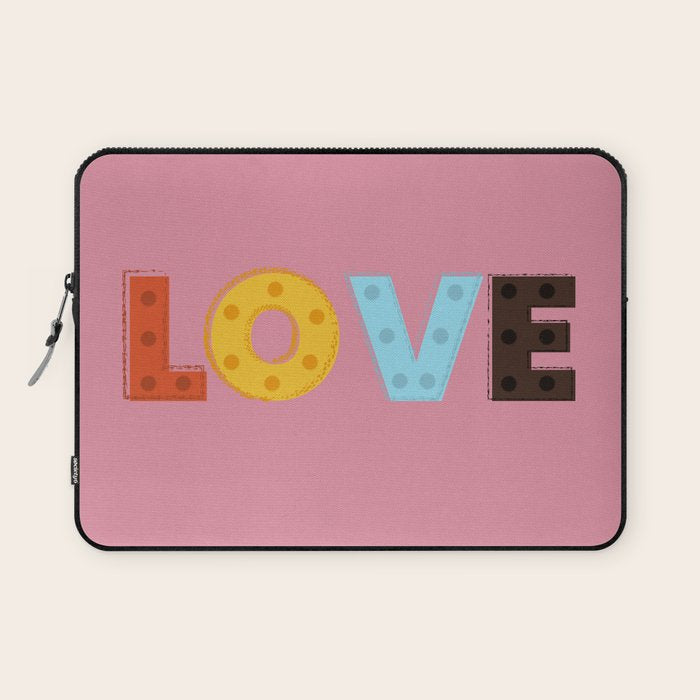 Happy LOVE - typography Laptop Sleeve Gallery Image 1