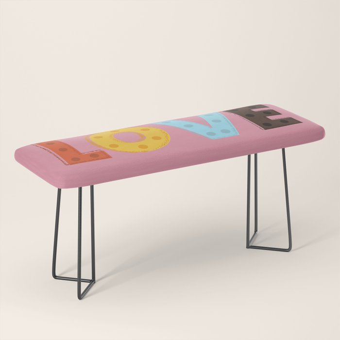 Happy LOVE - typography Bench Gallery Image 1