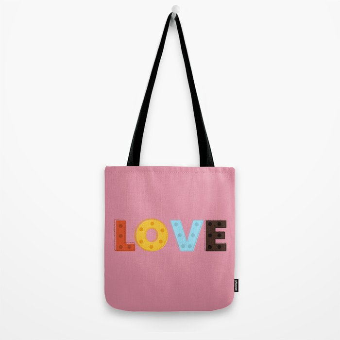Happy LOVE - typography Tote Bag Gallery Image 2