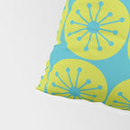 Mid Century Modern Atomic Dots Retro Pattern Lime Turquoise Pillow Sham Gallery Image 4