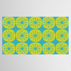 Mid Century Modern Atomic Dots Retro Pattern Lime Turquoise Tablecloth Gallery Image 2