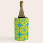 Mid Century Modern Atomic Dots Retro Pattern Lime Turquoise Wine Chiller Gallery Image 2