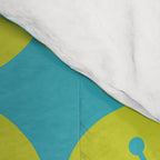 Mid Century Modern Atomic Dots Retro Pattern Lime Turquoise Comforter Gallery Image 4