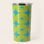 Mid Century Modern Atomic Dots Retro Pattern Lime Turquoise Travel Mug Gallery Image 1