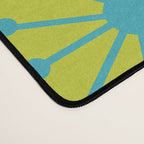 Mid Century Modern Atomic Dots Retro Pattern Lime Turquoise Desk Mat Gallery Image 4