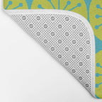 Mid Century Modern Atomic Dots Retro Pattern Lime Turquoise Bath Mat Gallery Image 2