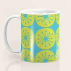 Mid Century Modern Atomic Dots Retro Pattern Lime Turquoise Coffee Mug Gallery Image 3