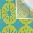 Mid Century Modern Atomic Dots Retro Pattern Lime Turquoise Wall Tapestry Gallery Image 3