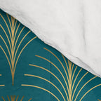Art Deco Gold Fans on Turquoise Comforter Gallery Image 4