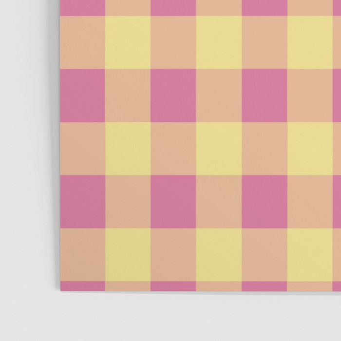 Gingham Large Pink Orange Yellow Poster Gallery Image 3