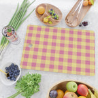 Gingham Large Pink Orange Yellow Cutting Board Gallery Image 2