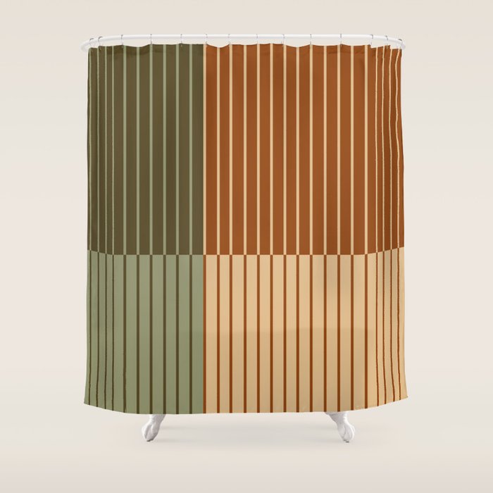 Color Block Line Abstract XIV Shower Curtain Gallery Image 1