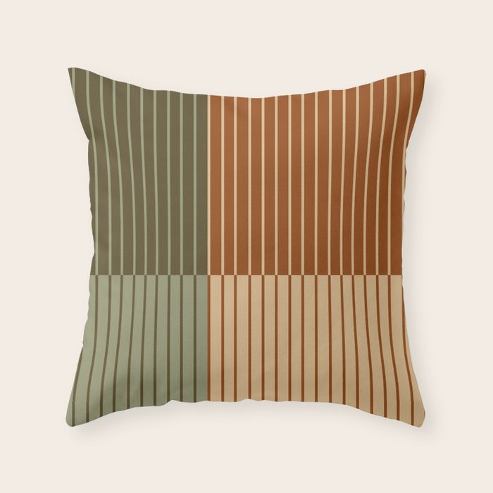 Color Block Line Abstract XIV Throw Pillow Gallery Image 1