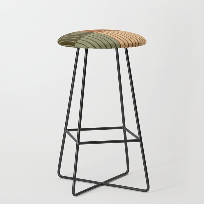 Color Block Line Abstract XIV Stool Gallery Image 1