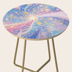 Celestial Burst in Pastel Galaxy Ethereal Starry Night Sky Side Table Gallery Image 2