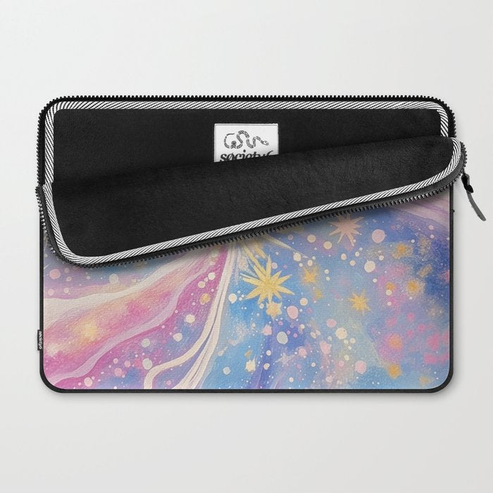 Celestial Burst in Pastel Galaxy Ethereal Starry Night Sky Laptop Sleeve Gallery Image 2