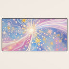 Celestial Burst in Pastel Galaxy Ethereal Starry Night Sky Desk Mat Gallery Image 3