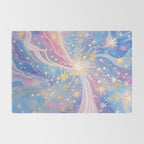Celestial Burst in Pastel Galaxy Ethereal Starry Night Sky Rug Gallery Image 2
