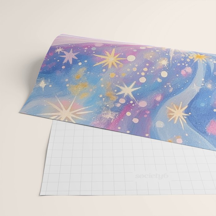 Celestial Burst in Pastel Galaxy Ethereal Starry Night Sky Wrapping Paper Gallery Image 2