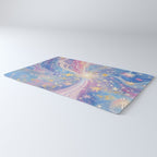 Celestial Burst in Pastel Galaxy Ethereal Starry Night Sky Rug Gallery Image 3