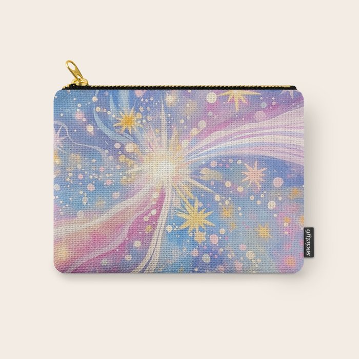 Celestial Burst in Pastel Galaxy Ethereal Starry Night Sky Carry All Pouch Gallery Image 1