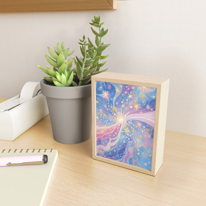 Celestial Burst in Pastel Galaxy Ethereal Starry Night Sky Mini Art Print Gallery Image 2