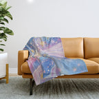 Celestial Burst in Pastel Galaxy Ethereal Starry Night Sky Throw Blanket Gallery Image 1