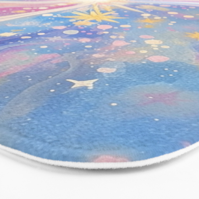 Celestial Burst in Pastel Galaxy Ethereal Starry Night Sky Bath Mat Gallery Image 3