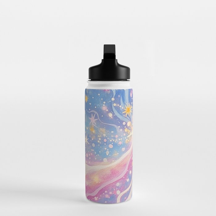 Celestial Burst in Pastel Galaxy Ethereal Starry Night Sky Water Bottle Gallery Image 3