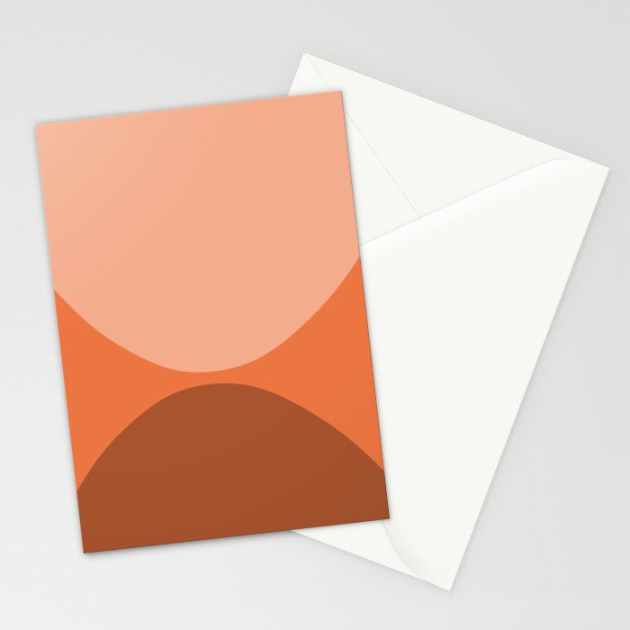 Only Connect - Orange Clay Blush Minimalist Mid-Century Modern Abstract Stationery Card Gallery Image 2
