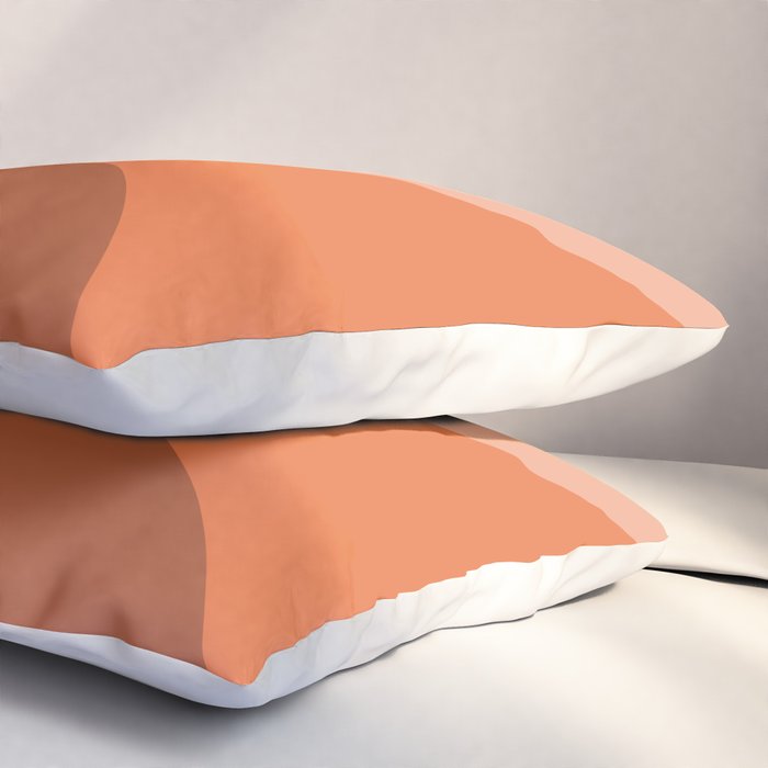 Only Connect - Orange Clay Blush Minimalist Mid-Century Modern Abstract Pillow Sham Gallery Image 3
