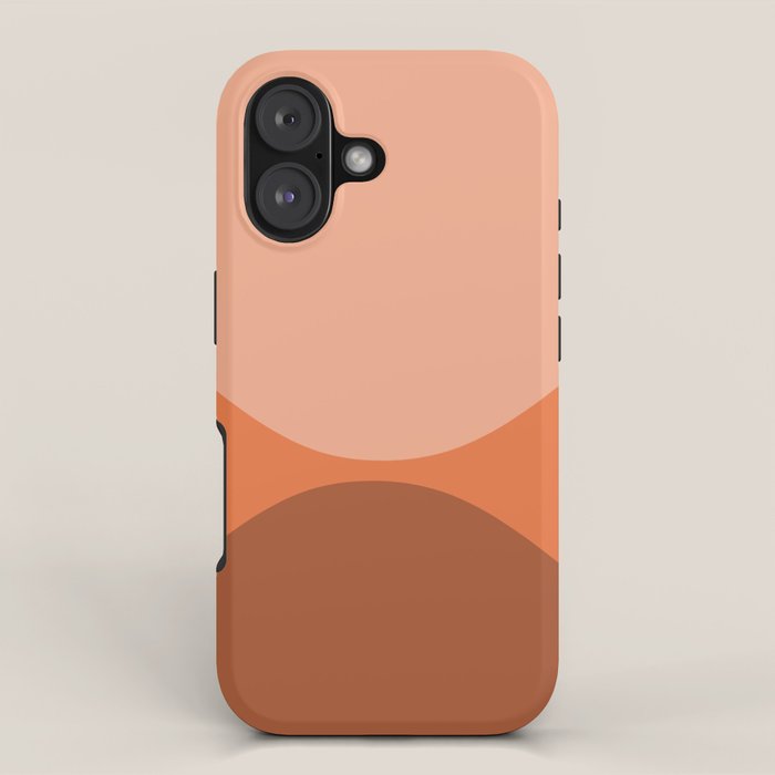 Only Connect - Orange Clay Blush Minimalist Mid-Century Modern Abstract iPhone Case Gallery Image 1