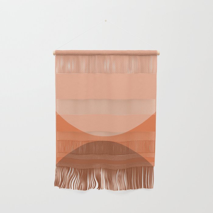 Only Connect - Orange Clay Blush Minimalist Mid-Century Modern Abstract Wall Hanging Gallery Image 1