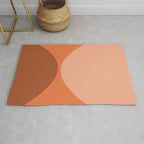 Only Connect - Orange Clay Blush Minimalist Mid-Century Modern Abstract Rug Gallery Image 1
