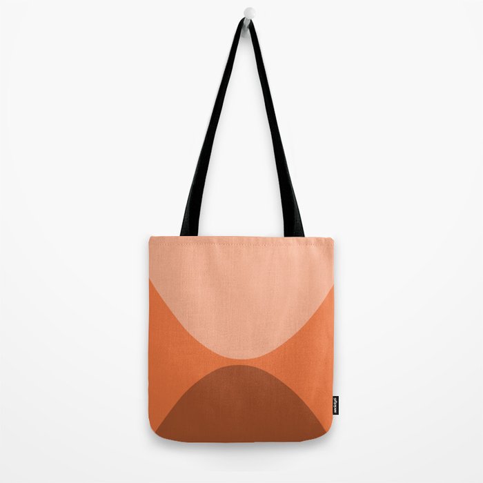 Only Connect - Orange Clay Blush Minimalist Mid-Century Modern Abstract Tote Bag Gallery Image 2