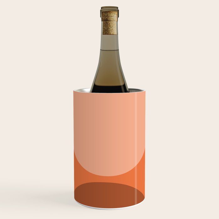Only Connect - Orange Clay Blush Minimalist Mid-Century Modern Abstract Wine Chiller Gallery Image 1