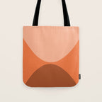 Only Connect - Orange Clay Blush Minimalist Mid-Century Modern Abstract Tote Bag Gallery Image 1