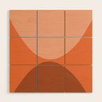 Only Connect - Orange Clay Blush Minimalist Mid-Century Modern Abstract Wood Wall Art Gallery Image 1