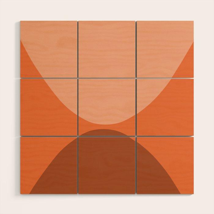 Only Connect - Orange Clay Blush Minimalist Mid-Century Modern Abstract Wood Wall Art Gallery Image 1