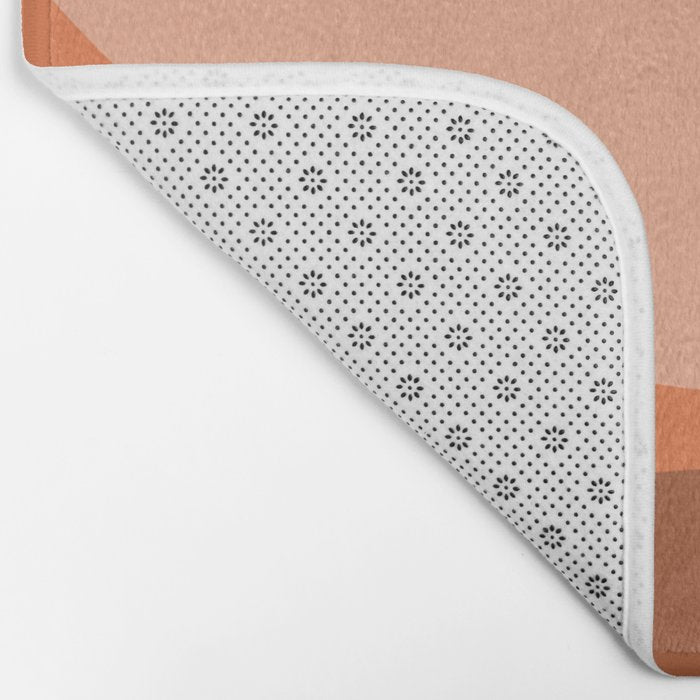 Only Connect - Orange Clay Blush Minimalist Mid-Century Modern Abstract Bath Mat Gallery Image 2